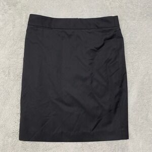 J.Crew‎ Skirt Womens Size 8 Black Wool Blend Pencil Career Office Wear